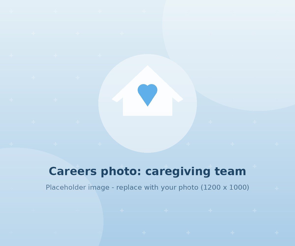 Friendly caregiving team gathered together