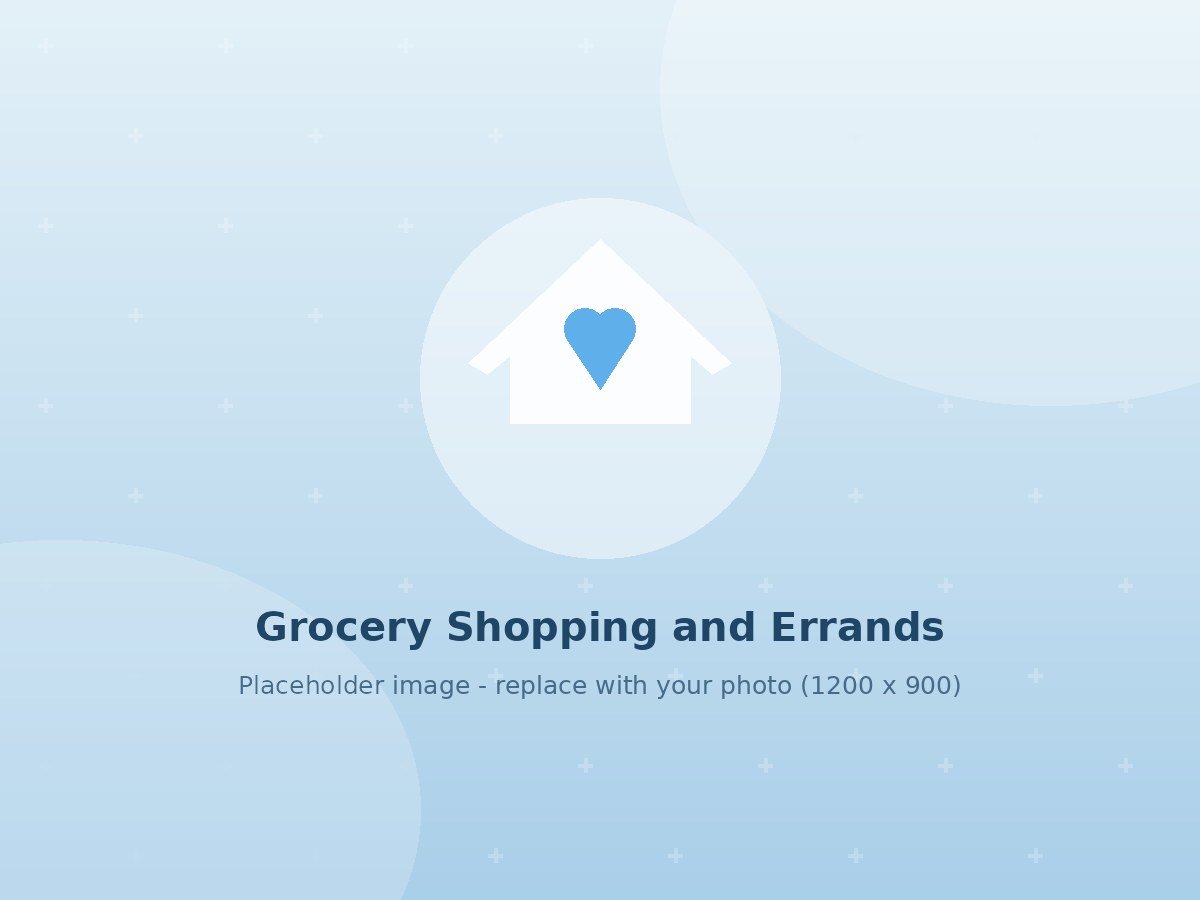 Caregiver and client shopping for groceries together