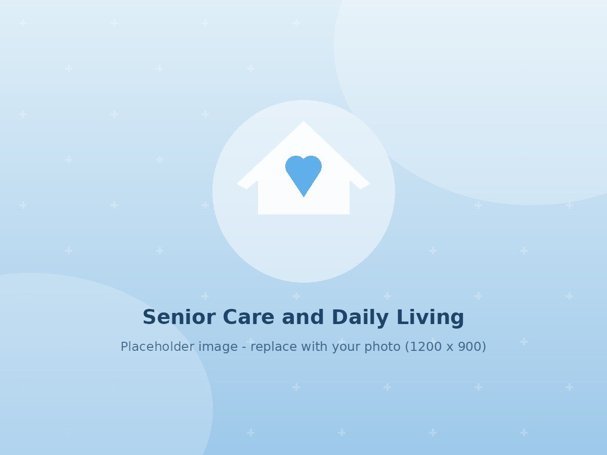 Smiling senior enjoying tea at home with a caregiver nearby